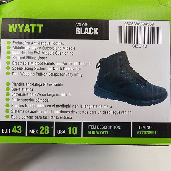 Men's Interceptor Wyatt Black Tactical Boot 6" Soft Toe EnduroPro Anti-Fatigue - Picture 9 of 10